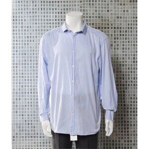 BIG & TALL LUXURY Versace Collection Trend Blue Dress Shirt Size 2XL EUC
